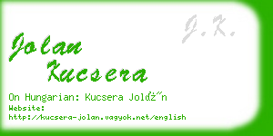 jolan kucsera business card